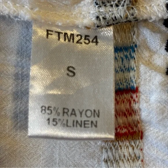 THML Women’s Sz S Linen blend White Embroidered Sleeveless blouse - Picture 9 of 10